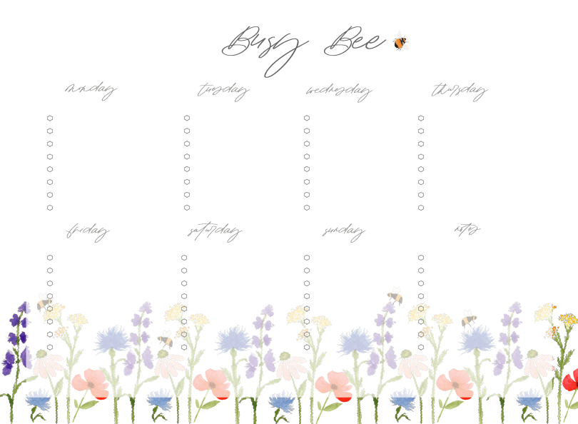Busy Bee Weekly Planner