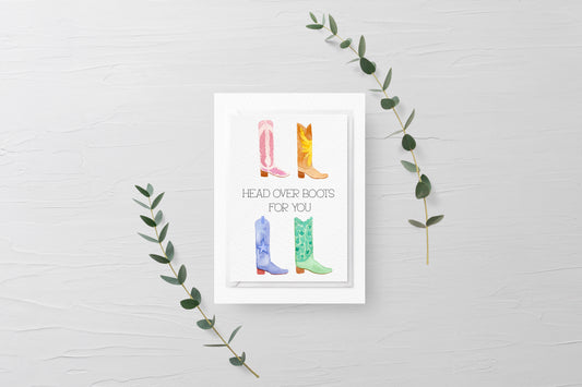 Head Over Boots Greeting Card