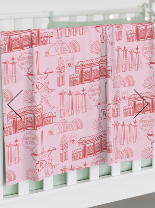 Kansas City Toile Baby Swaddle Blanket