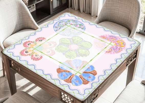Watercolor Oyster Plates  Mahjong Mat
