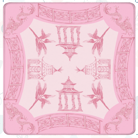 Watercolor Pagoda Mahjong Mat