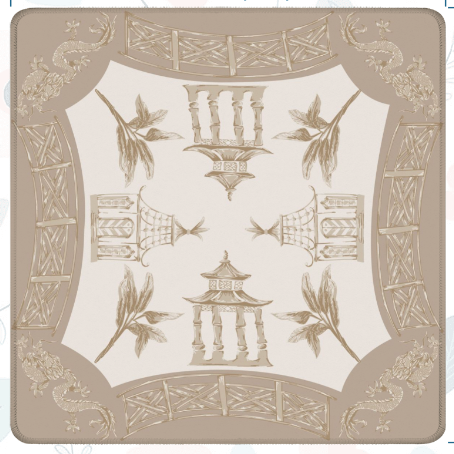 Watercolor Pagoda Mahjong Mat