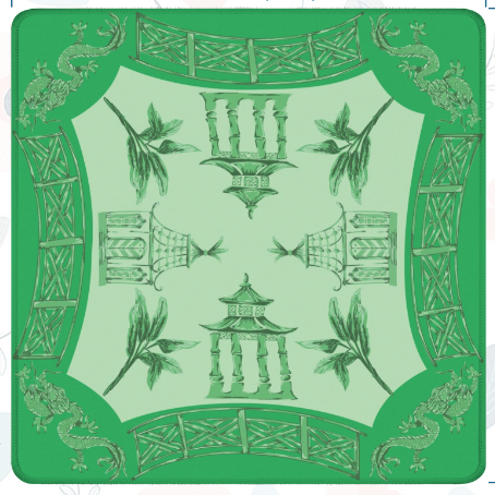 Watercolor Pagoda Mahjong Mat