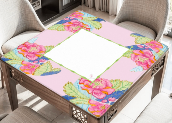 Watercolor Tobacco Leaf Mahjong Mat