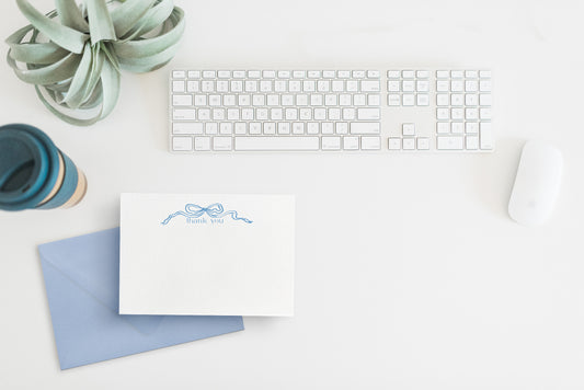 Blue Bow Thank You Notecards
